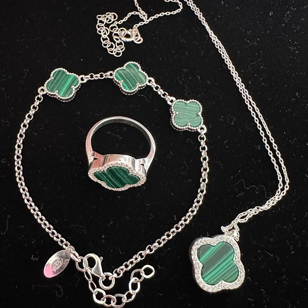 Lucky clover set sterling silver 3 pz